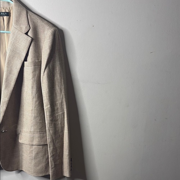 Lauren Ralph Lauren Beige Checkered Blazer - Picture 4 of 10